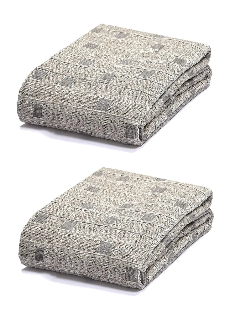 Saral Home Soft Viscose Chenille Geometric Pattern Covers  - Set of 2pc
